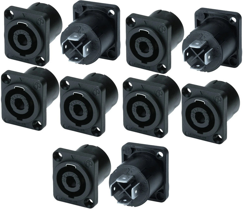 GoodsBazaar 10 pc 4 Pin Speakon Female Socket Connecter NL4FC XLR Connector DJ Speaker Plug Straight XLR Patch Cable(2 cm in Length)