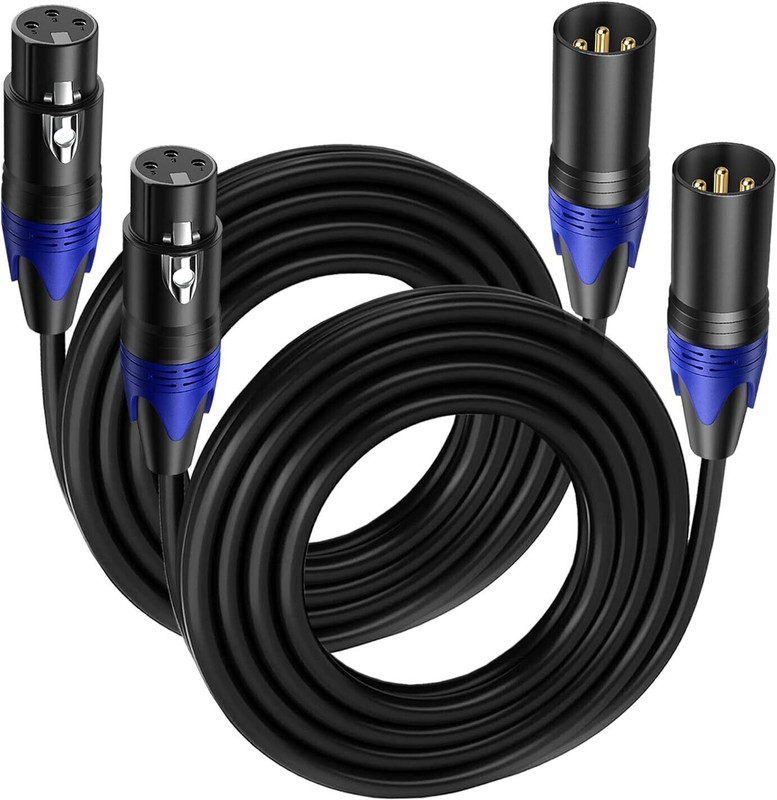 SOUVENIR 10 MTR XLR Male to XLR Female Cable (2PACK) Balanced Microphone Cable XLR Cables Double Angled XLR Patch Cable(10 m in Length)