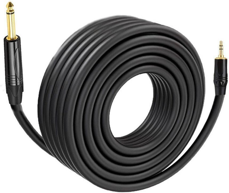 Mocking Bird 1/4 inches Mono Male Plug to 3.5mm Male Stereo Audio Jack Cable Guitar Cable Straight TS Patch Cable(5 m in Length)