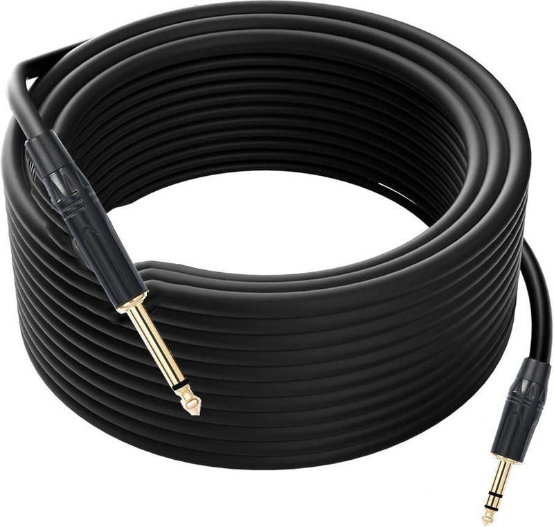 AMG Music 5Meter Guitar Cable 6.35mm to 3.5mm Stereo Jack Cable Audio Cable for Guitar Straight XLR Patch Cable(5 m in Length)