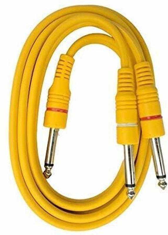 EKAAZ Dual Mono 6.35 mm P38 Male to 1 Mono 6.35 mm P38 Male Audio Cable Y-Splitter Stereo Dual TRS Mono Breakout Cable Patch Cord – (1.8 meters) Double Angled TRS Patch Cable(1.8 m in Length)