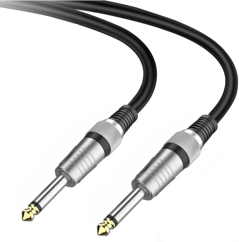 SeCro Guitar Cable 6.35mm (1/4 inch) Male to Male Mono Plug Guitar Instrument Cable Double Angled TS Patch Cable(1.5 m in Length)