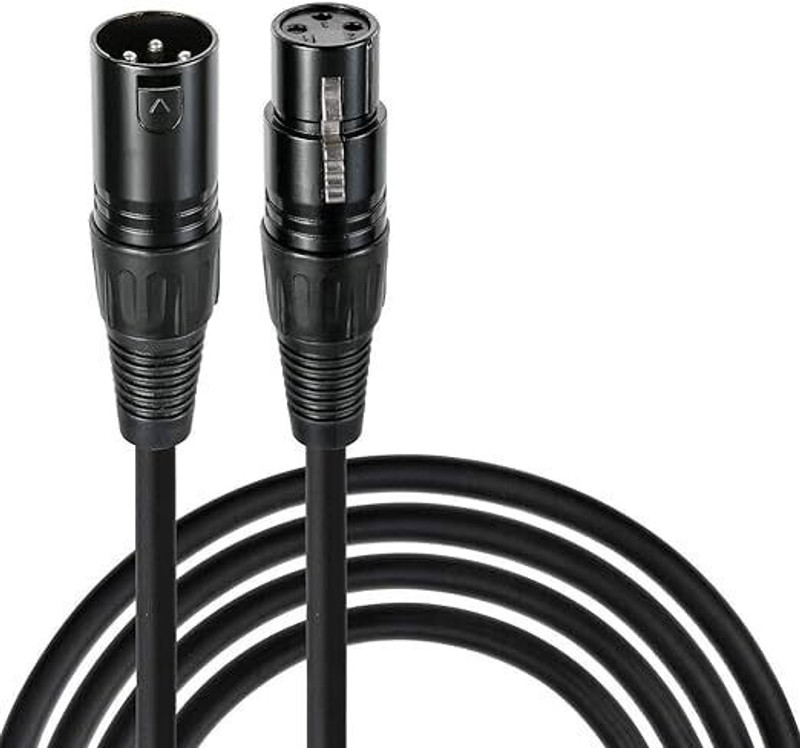 Urban Infotech 3 Mtr 3 Pin Male to XLR Female XLR Mic Cable Double Angled XLR Patch Cable(19.5 cm in Length)