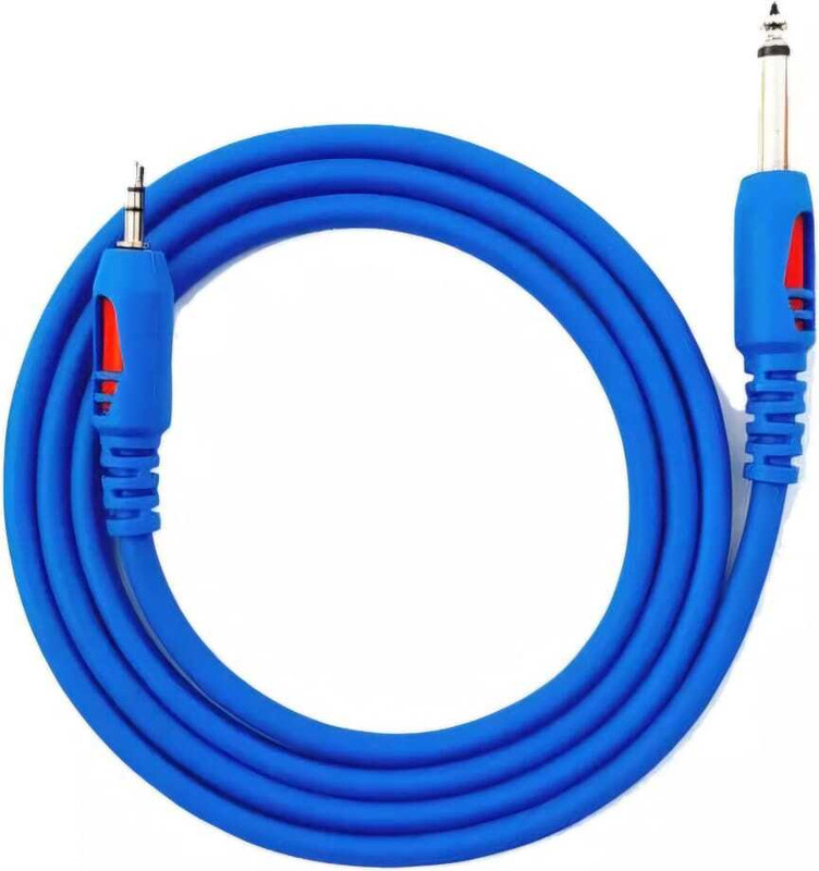 MORTAS 3.5mm to 6.35mm Stereo Cable Double Angled TRS Patch Cable(150 cm in Length)