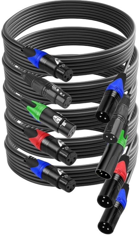 Urban Infotech XLR Cable for Condenser Microphone Balanced 3 Pin for Studio Amplifier Mixer Single Angled XLR Patch Cable(3 m in Length)