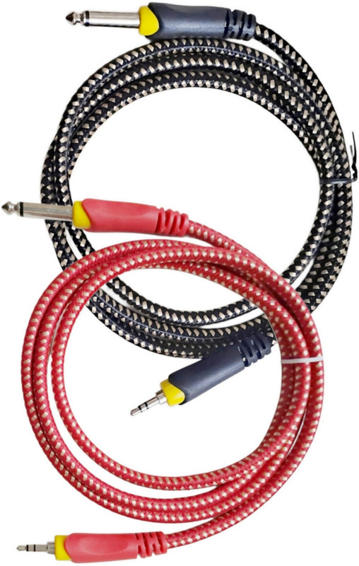 MORTAS 6.3 mm to 3.5 mm Cable 1.5m for DJ, sound, mixers and audio equipments. Double Angled TS Patch Cable(1.5 cm in Length)