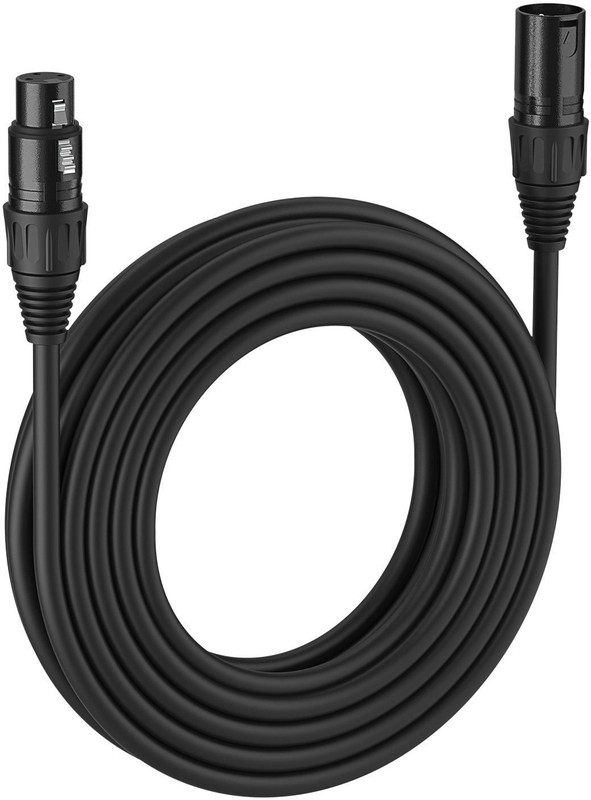 AMG Music 3Pin XLR Male to XLR Female Balanced Cable For Professional Condenser Microphone Double Angled XLR Patch Cable(3 m in Length)