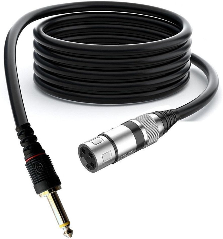 AMG Music Microphone Cable XLR Female to 1/4 (6.35mm) Mono Jack Mic Cord for Dynamic Mic Straight XLR Patch Cable(3 m in Length)