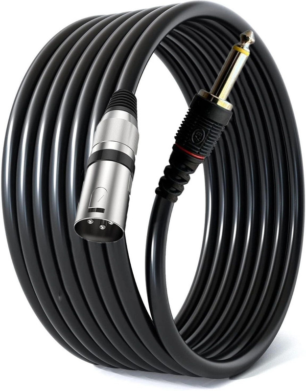 AMG Music 6.35mm (1/4 inches) Male to XLR Male Cable For Guitar, Amplifier, CD Player Straight XLR Patch Cable(5 m in Length)