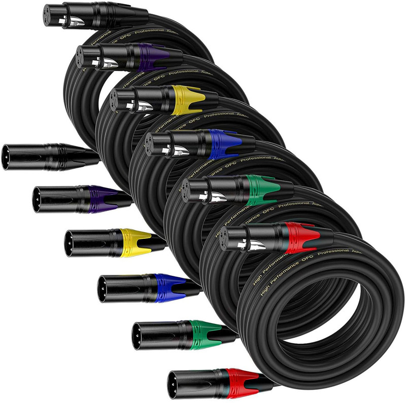 Urban Infotech XLR to XLR Audio Patch Cables, XLR Microphone Cable 7.5 mtr Pack of 6 Double Angled XLR Patch Cable(7.5 cm in Length)