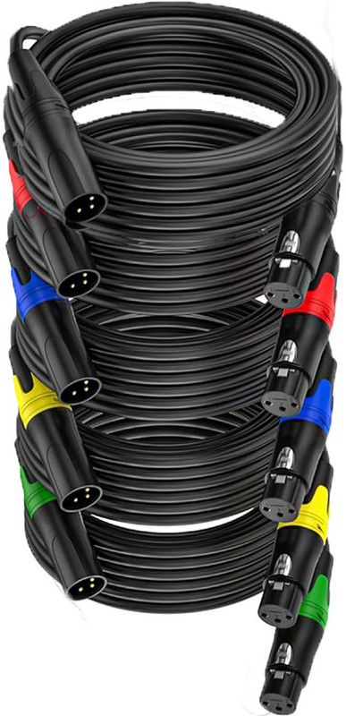 Mocking Bird 25FT XLR Cables Male To Female Balanced XLR Cord for Speaker Mixer Amplifier DMX Double Angled XLR Patch Cable(7.6 m in Length)