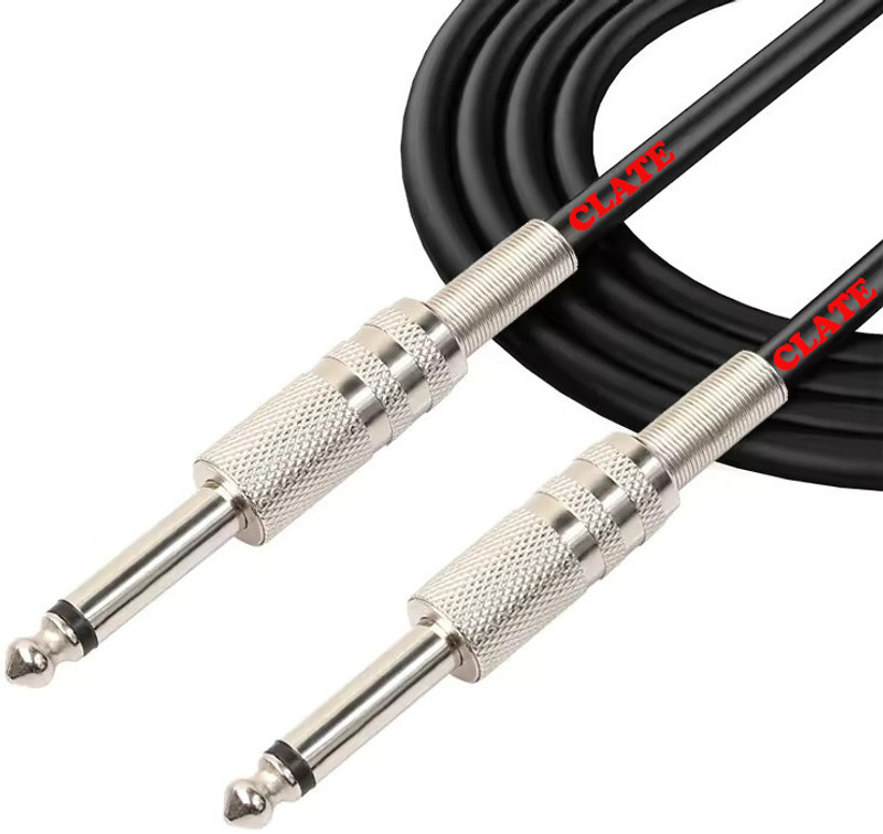 CLATE C-10m/32ft Premium Guitar Instrument Cable 6.35mm Mono jack cable Single Angled TS Patch Cable(10 m in Length)