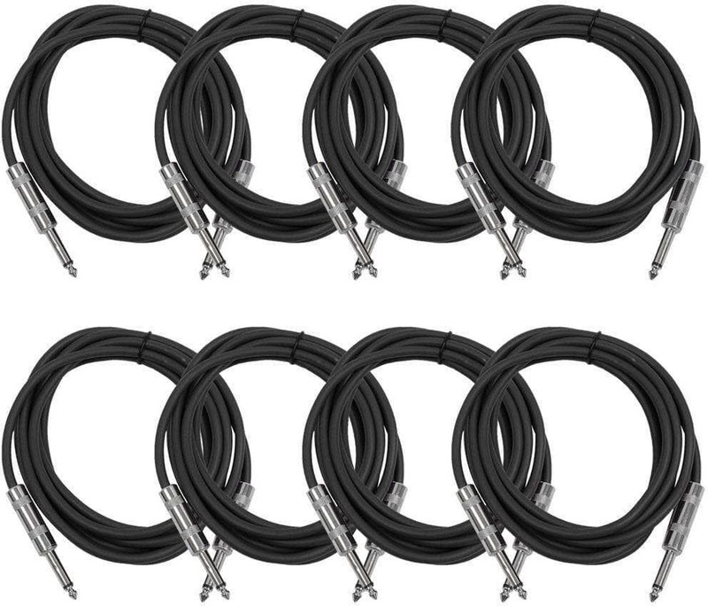 MORTAS (pack of 3) 6.35mm Mono Jack Male To 6.35 mm Male 1/4" TS to 1/4" cable Straight TS Patch Cable(1.5 m in Length)