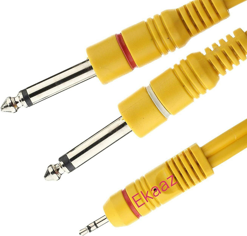 EKAAZ 3.5mm 1/8" TRS Male to 2X 6.35mm 1/4" TS Male Mono Stereo Y-Cable Straight TS Patch Cable(2 m in Length)