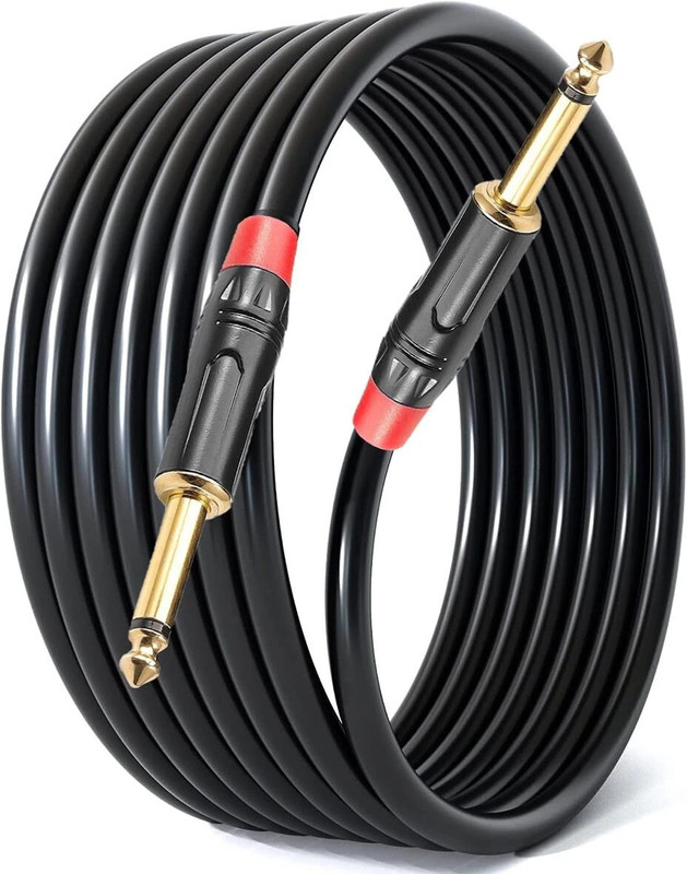 IMAGINEA 6.35mm 1/4" TS to 6.35mm 1/4" TS Balanced Stereo Audio Cable Straight TS Patch Cable(3 cm in Length)