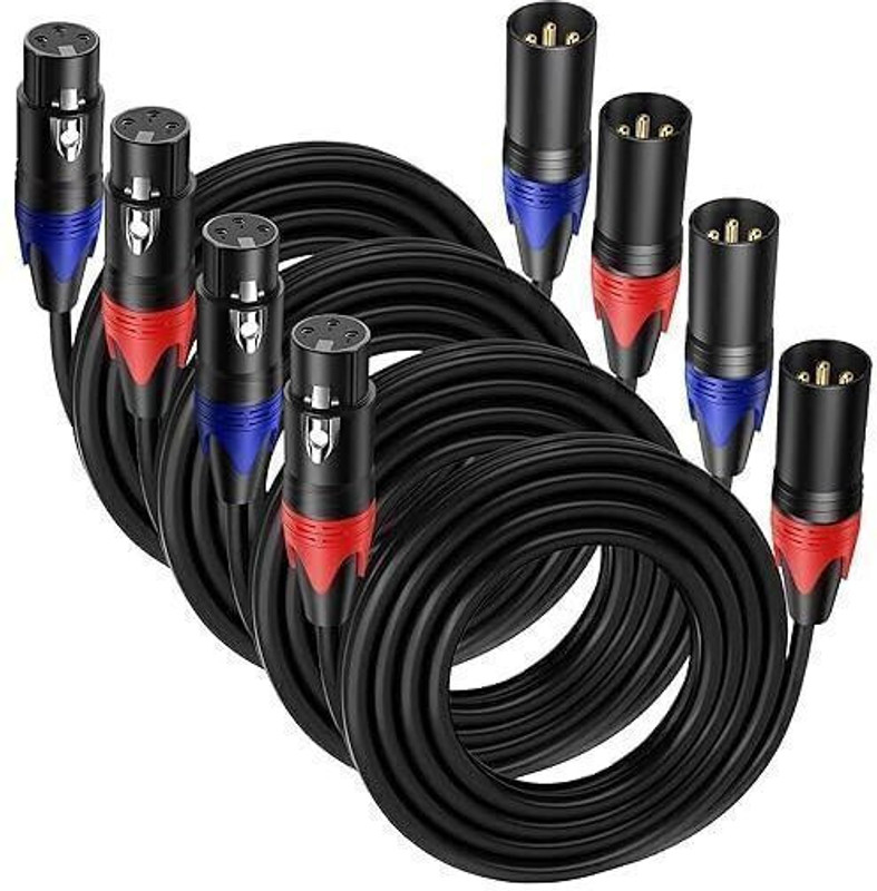 IMAGINEA XLR Male to Female Mic Cable 3-Pin XLR Cable for Microphone, Mixer, Recording Straight XLR Patch Cable(3 m in Length)