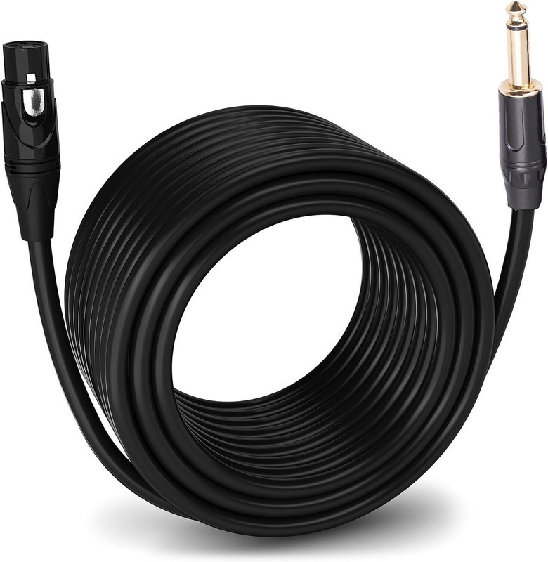 Urban Infotech XLR Female To 6.35mm Jack Male Gold Plated for Microphone,Guitar Cable Straight XLR Patch Cable(10 m in Length)
