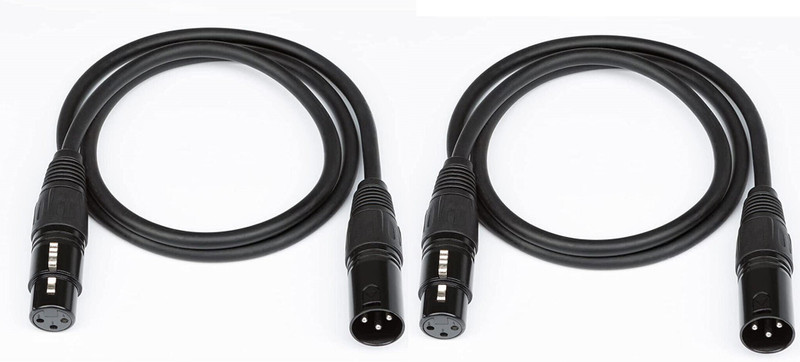 TechBlaze XLR Male To Female Microphone Extension Cable For Professional Recording 2qty Double Angled XLR Patch Cable(3 m in Length)