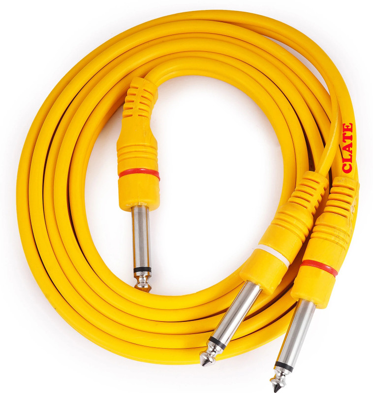 CLATE Premium 2Mono to 6.35mm Mono Jack 1/4" TS Cable Unbalanced Guitar Patch Cable Straight TS Patch Cable(5 m in Length)