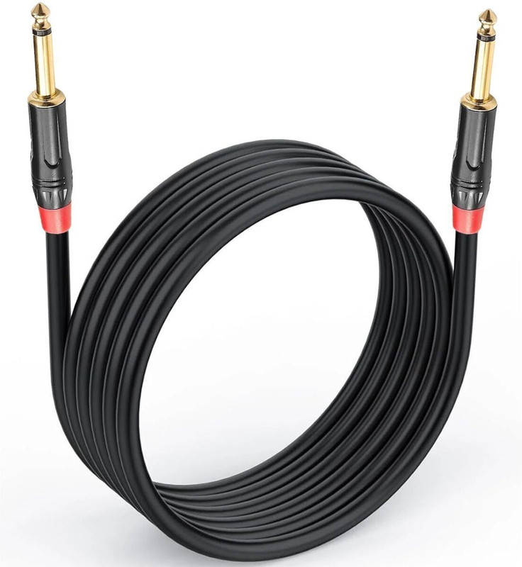 MX Guitar Cable 6.35mm Mono TS Guitar Audio Patch Cable Straight TS Patch Cable(5 m in Length)