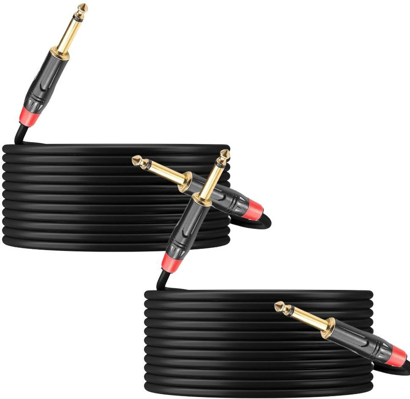Urban Infotech Set of 2 – 6.35mm Mono Audio Instrument Cables TS to TS – 10 Meter Each Straight TS Patch Cable(10 m in Length)