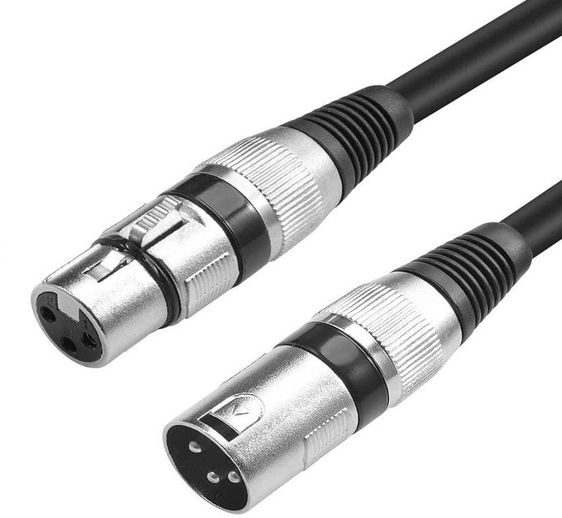 EKAAZ Microphone Cable 3M Three-pin connector XLR Male to Female Cable Single Angled XLR Patch Cable(3 m in Length)