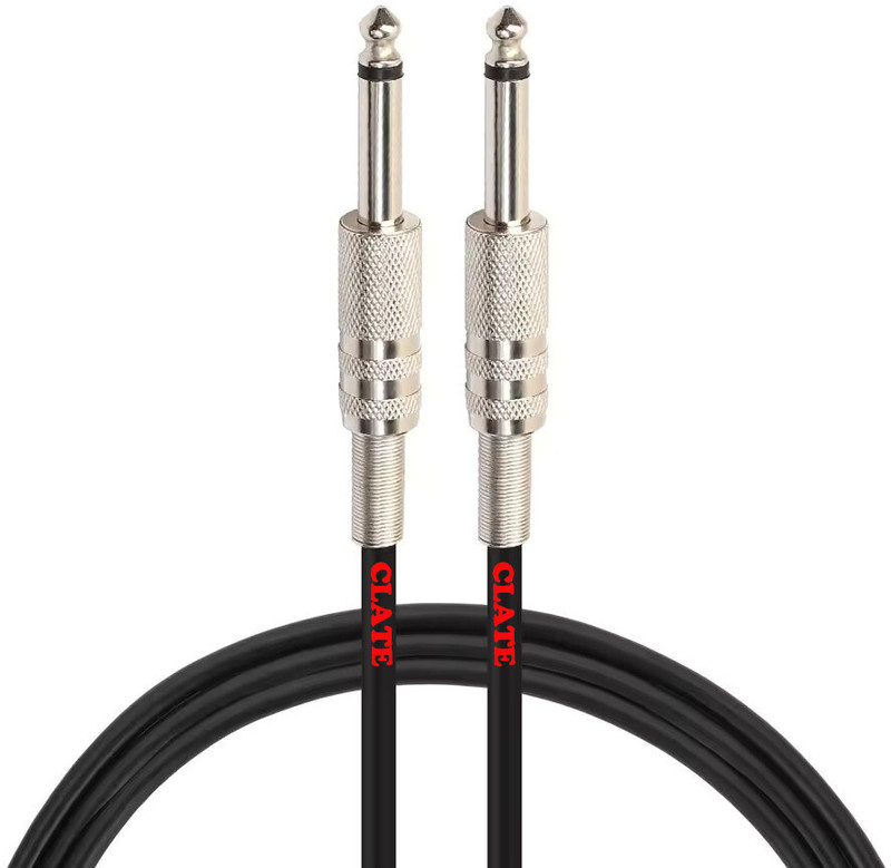 CLATE 32ft/10meter Guitar Instrument Cable 6.35mm Mono Jack Male to Male TS mono cable Single Angled TS Patch Cable(10 m in Length)