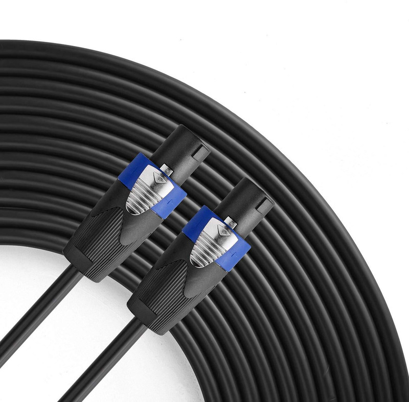 Mocking Bird 5Meter Speakon to Speakon Cable 12 Gauge Speaker Wire Cord for Audio Amplifier Double Angled TS Patch Cable(5 m in Length)