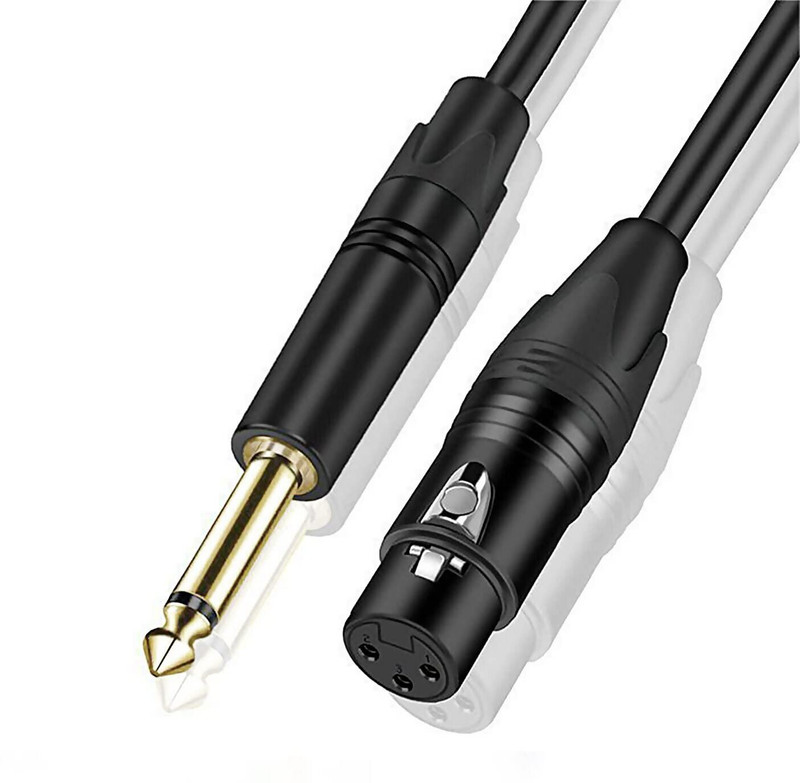 Mocking Bird 6.35mm Gold Plated Stereo TRS Male to XLR Female Mic Cable for Microphone,DJ Single Angled XLR Patch Cable(15 m in Length)