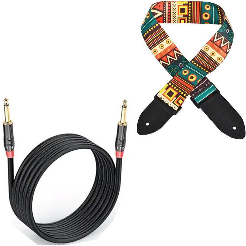 Mocking Bird Guitar Cable Mono Jack Electric Guitar Cable Guitar Strap Cable for Mixer DJ Straight TS Patch Cable(3 m in Length)