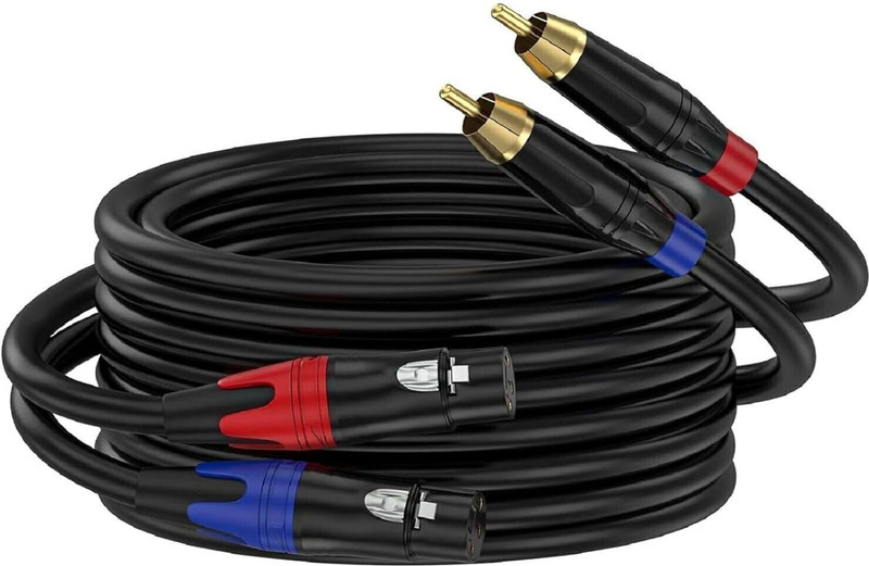 Mocking Bird XLR Microphoe CABEL,Dual XLR Female to Dual RCA Male Cable HiFi Audio Cable Straight TS Patch Cable(5 m in Length)