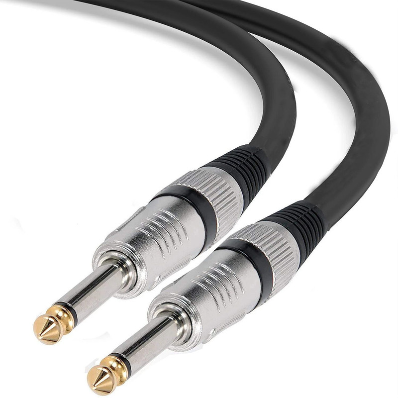 EKAAZ TS Patch Guitar Cable 10 M/32ft 6.35mm P38 Mono Male to Male cable Single Angled TS Patch Cable(10 m in Length)