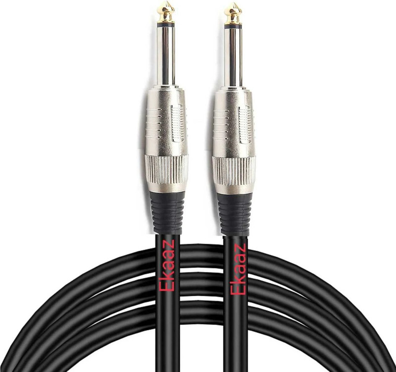EKAAZ Guitar Cable 15ft/5Meter Electric Instrument Cable Bass AMP Cord Straight TS Patch Cable(5 m in Length)