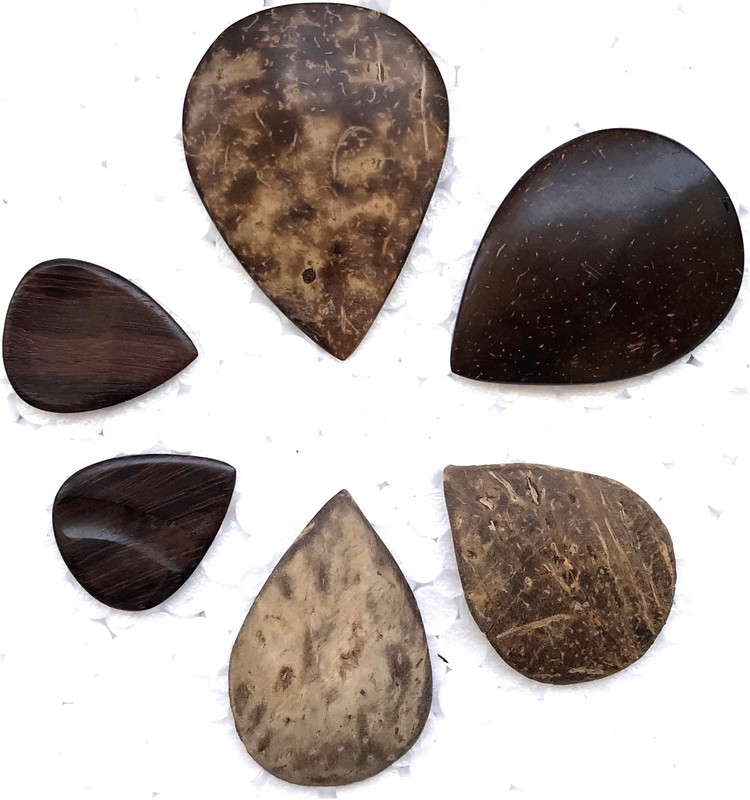 Vadyam 6 Sarod Jawa Pick Plectrum Set Traditional Crafted Coconut Shell Guitar Pick(Pack of 6)