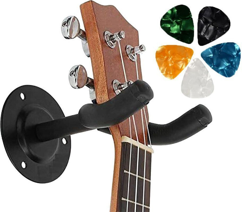 IMAGINEA Acoustic Guitar Wall Mount Bracket Holder Metal Body Display Hanger with 5 picks Hanger Hanger(Used for: Acoustic Guitar)