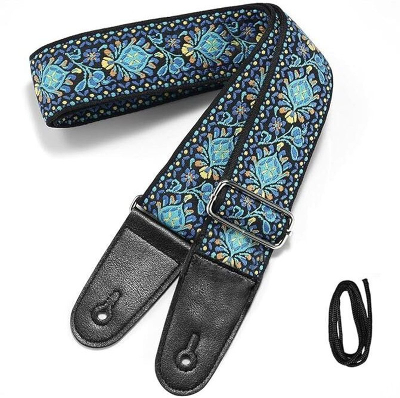 Zomei Acoustic Vintage Embroidered Adjustable Guitar Strap for All Guitars Guitar String(0 Strings)