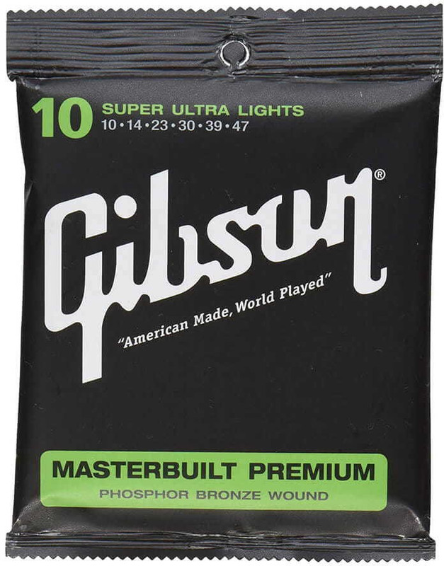 Ggibson Acoustic MB10 MasterbuiltPremium PhosphorBronze GuitarStrings10-47 Super UltraLight Gauge Guitar String(6 Strings)