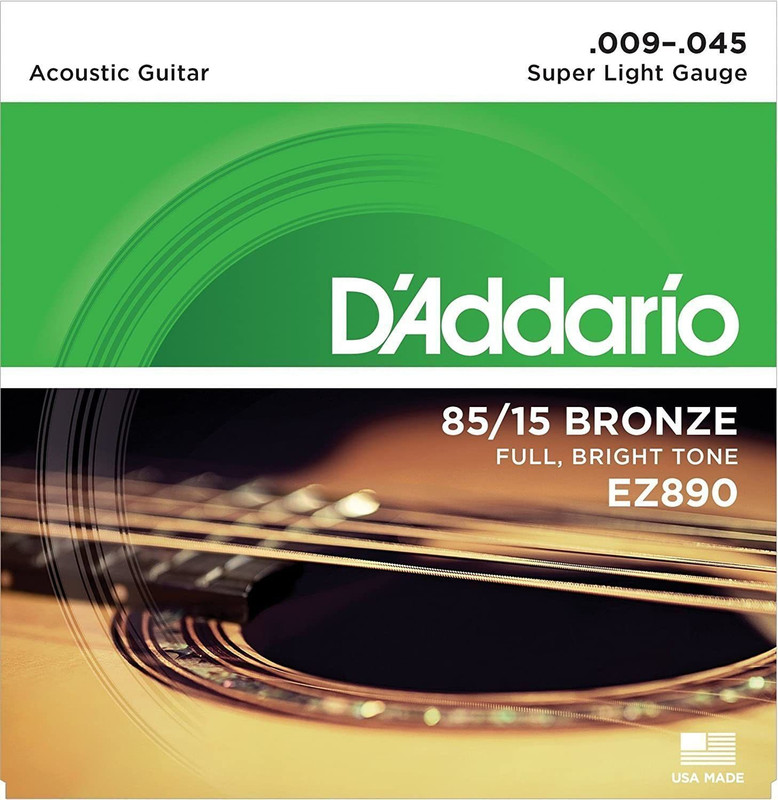 D'ADDARIO Acoustic EZ 890 Super Light Gauge Guitar String(6 Strings)