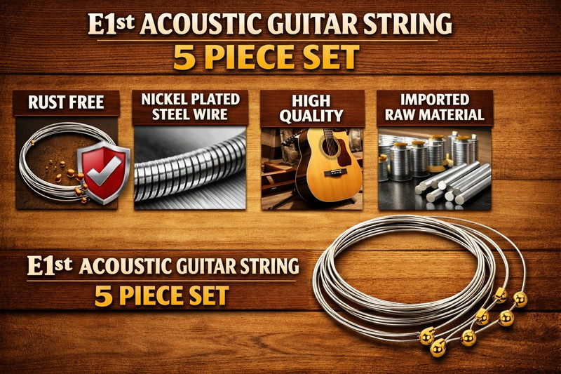 MUSIKING Acoustic e1st string for accoustic guitar 5 piece abc6 Guitar String(5 Strings)