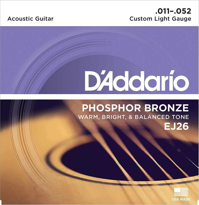 D'ADDARIO Acoustic EJ15 Phosphor Bronze Acoustic xtra Light, 10-47 BY CHENNAI MUSICALS Guitar String(6 Strings)