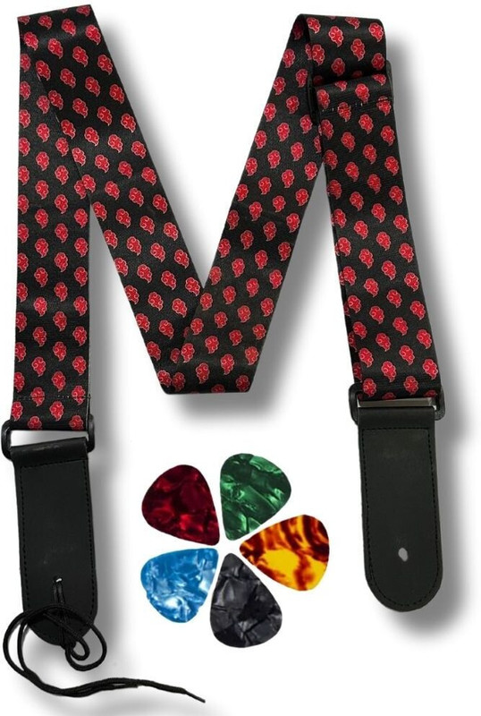 Urban Infotech Acoustic Guitar Strap for Acoustic Guitar red cloud Guitar Belt with 5 Picks Guitar String(0 Strings)