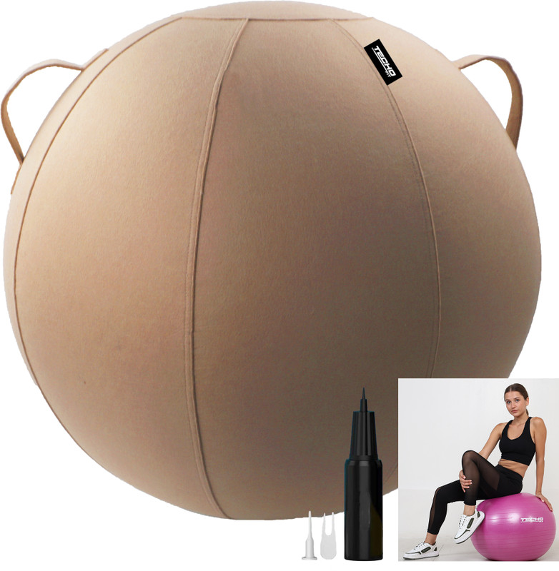 Techofit Pro_Ball_Kit_Brown Gym Ball(With Pump)