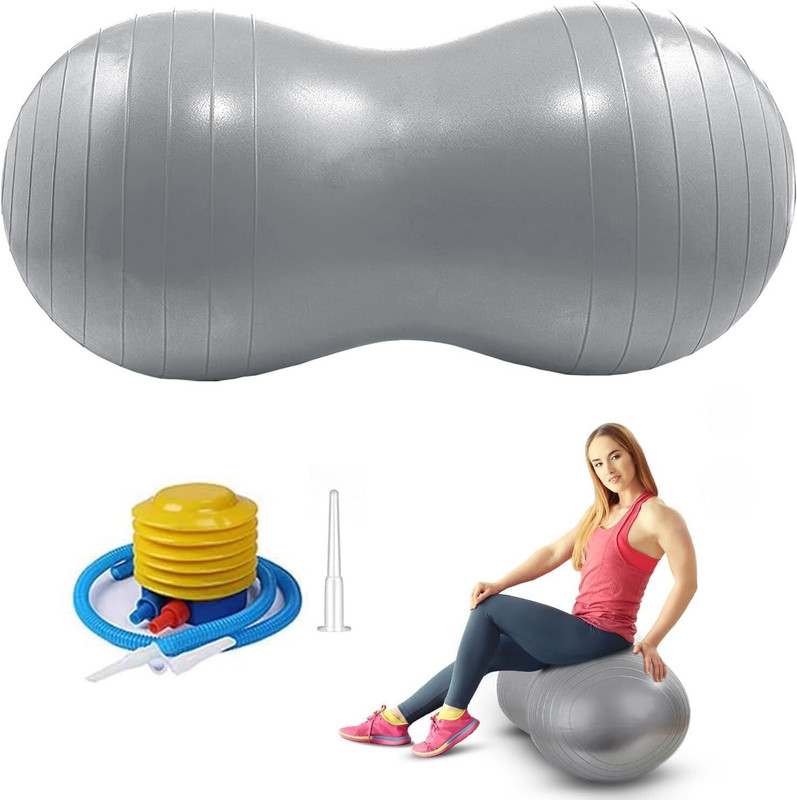 JELLEX Peanut Ball, Anti Burst Ball for Exercise, Labor, Birthing, Dog Training, Kids Gym Ball(With Pump)