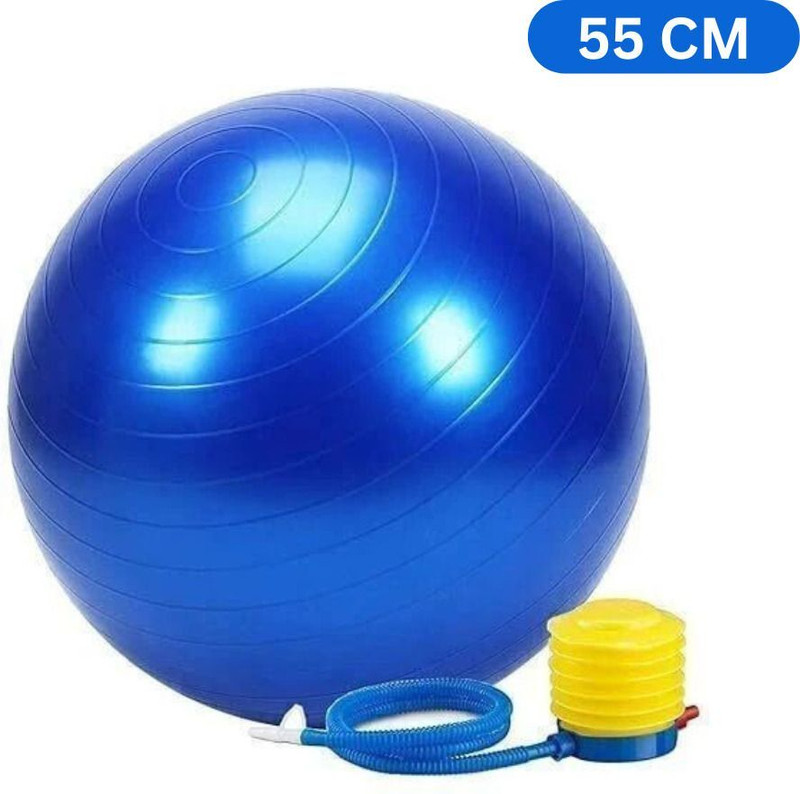 Shopeleven Exercise Gym Ball 55cm with Pump Stability Fitness Yoga Home Office Unisex, Kids Gym Ball(With Pump)