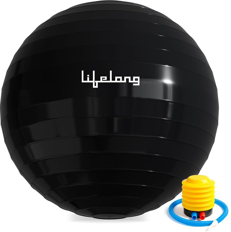 Lifelong LLFAGB65BL Exercise Gym Ball|Yoga Ball for Women & Men|Swiss Ball for Training Gym Ball(With Pump)