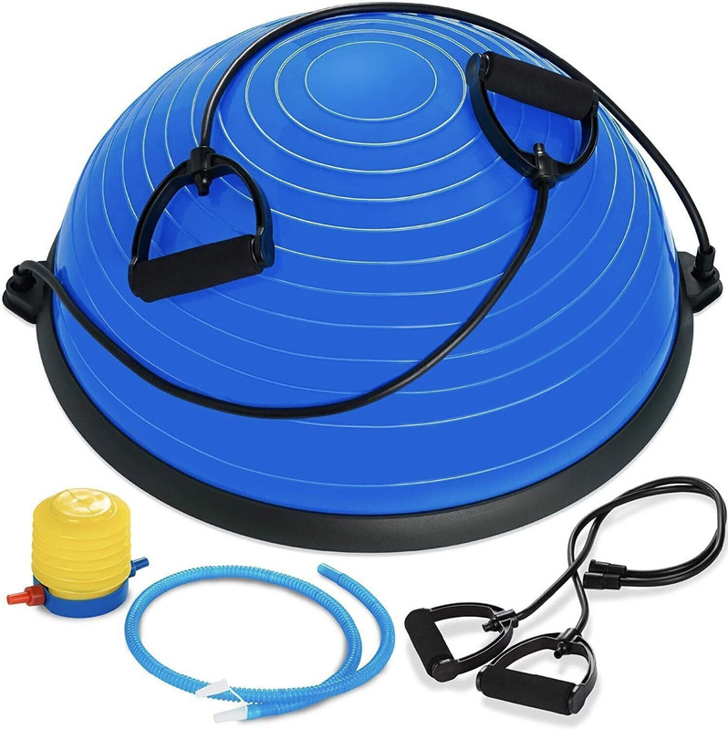 GJSHOP Balance Ball Trainer Yoga Exercise Fitness Platform Stability Core Workout Gym Ball(With Pump)