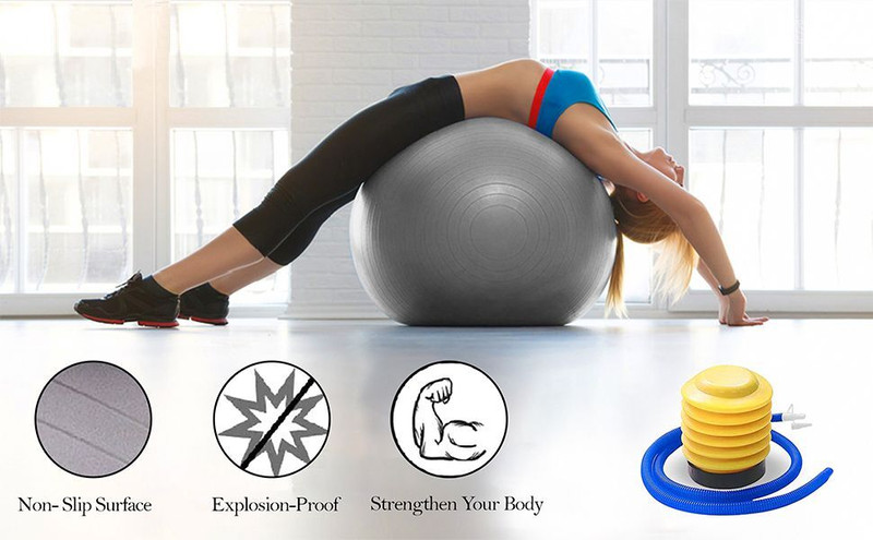 Zeom Anti Burst With Foot Pump For Men And Women Gym Ball  (With Pump) Gym Ball(With Pump)