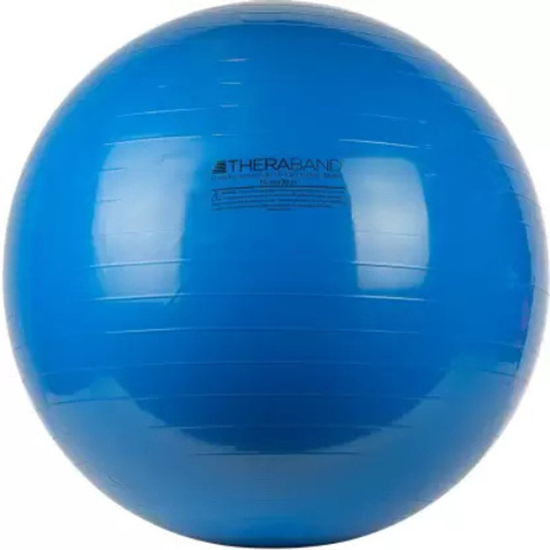 Theraband Gym Exercise Ball | Anti-Burst Stability Ball for Home Workout, 75cm, Blue Gym Ball