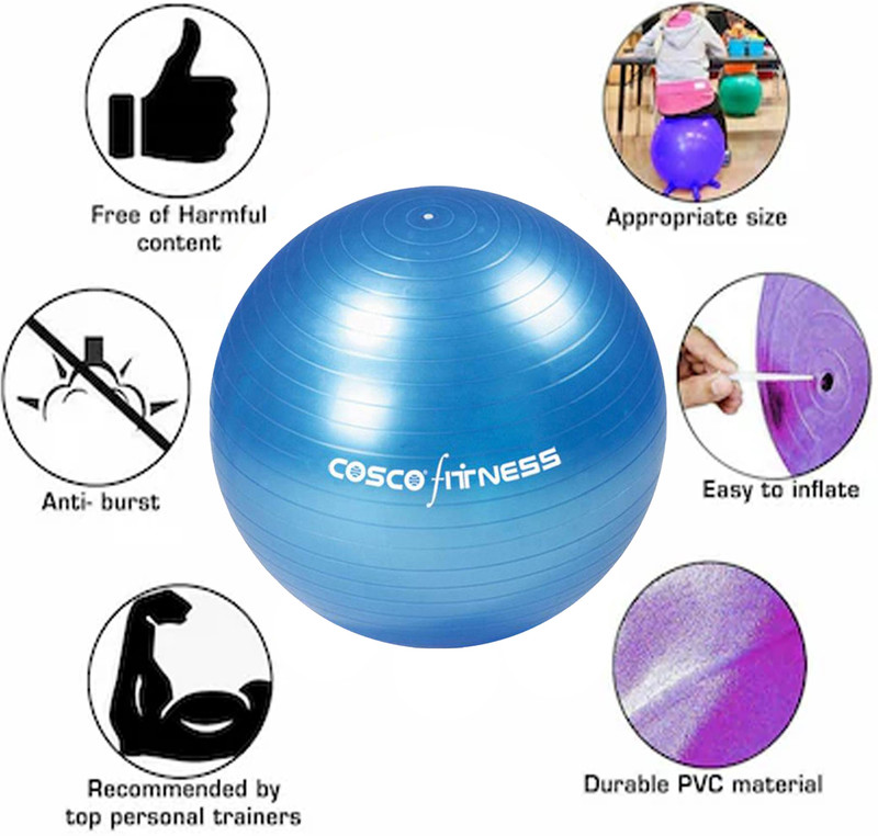 BIONFIT Gym Ball for Exercise, Yoga, Anti-Burst physio ball, pregnancy exercise for home Gym Ball(With Pump)