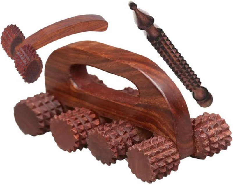 RK Handicraft Wooden Acupressure Back Pain Relief Massager Multi-Purpose Body Massager Roller